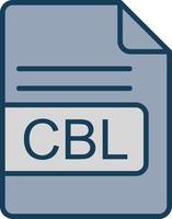 cbl file formato linea pieno grigio icona vettore