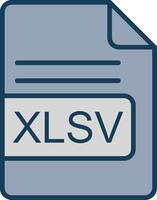 xlsv file formato linea pieno grigio icona vettore
