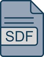 sdf file formato linea pieno grigio icona vettore