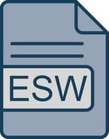 esw file formato linea pieno grigio icona vettore