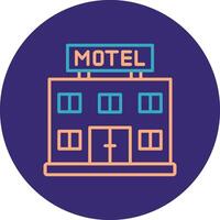 motel linea Due colore cerchio icona vettore