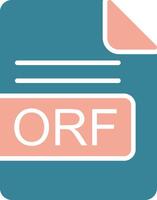 orf file formato glifo Due colore icona vettore
