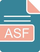 asf file formato glifo Due colore icona vettore
