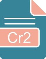 cr2 file formato glifo Due colore icona vettore