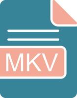 mkv file formato glifo Due colore icona vettore