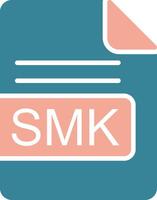 smk file formato glifo Due colore icona vettore