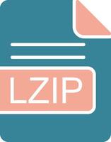 lzip file formato glifo Due colore icona vettore