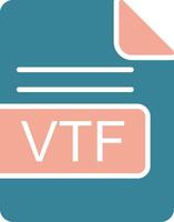 vtf file formato glifo Due colore icona vettore