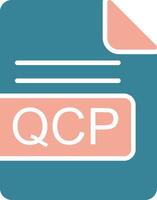qcp file formato glifo Due colore icona vettore