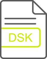 dsk file formato linea Due colore icona vettore