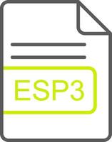 esp3 file formato linea Due colore icona vettore
