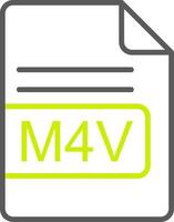 m4v file formato linea Due colore icona vettore