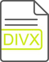 divx file formato linea Due colore icona vettore