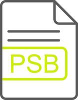 psb file formato linea Due colore icona vettore