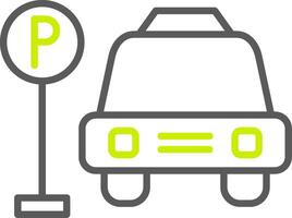 icona a due colori della linea dell'area di parcheggio vettore