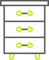 icona a due colori della linea dei cassetti vettore
