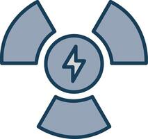 nucleare energia linea pieno grigio icona vettore