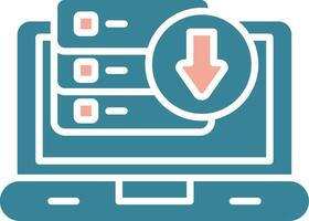 scaricamento dati glifo Due colore icona vettore
