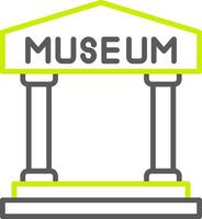 icona a due colori della linea del museo vettore