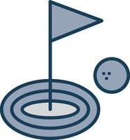 golf linea pieno grigio icona vettore