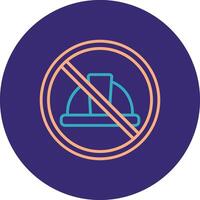 Proibito cartello linea Due colore cerchio icona vettore