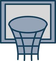 pallacanestro cerchio linea pieno grigio icona vettore