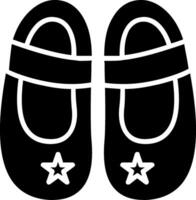 bambino scarpa glifo Due colore icona vettore