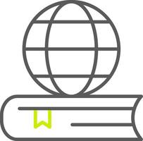 icona a due colori della linea di educazione globale vettore