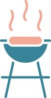 icona a due colori del glifo barbecue vettore