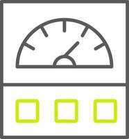 icona a due colori della linea dell'amperometro vettore