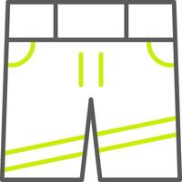 icona a due colori della linea dei pantaloncini vettore