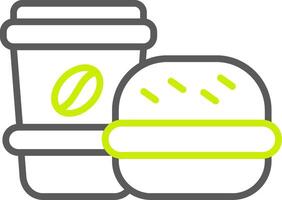 icona a due colori della linea hamburger vettore