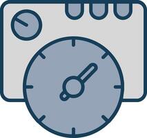 termostato linea pieno grigio icona vettore