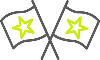 icona a due colori della linea di bandiere vettore