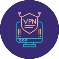 vpn linea Due colore cerchio icona vettore