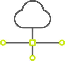 linea di connessione cloud icona a due colori vettore