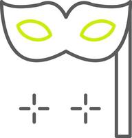 icona a due colori della linea della maschera vettore