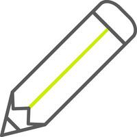 icona a due colori della linea della matita vettore