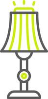 icona a due colori della linea della lampada da terra vettore