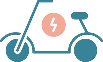 icona a due colori del glifo dello scooter vettore