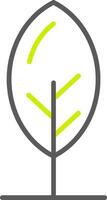 icona a due colori della linea delle foglie vettore