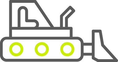 bulldozer linea Due colore icona vettore
