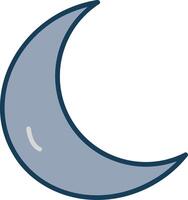Luna linea pieno grigio icona vettore