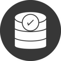 icona del glifo del database invertito vettore