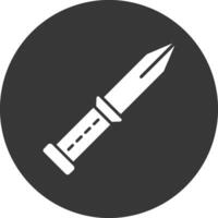 icona glifo invertito coltello vettore