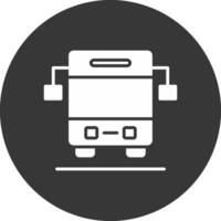 icona del glifo bus invertito vettore