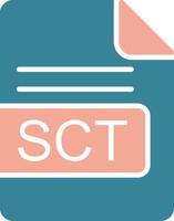 sct file formato glifo Due colore icona vettore