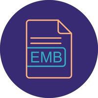 emb file formato linea Due colore cerchio icona vettore