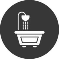 icona del glifo della vasca da bagno invertita vettore