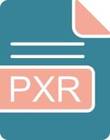 pxr file formato glifo Due colore icona vettore